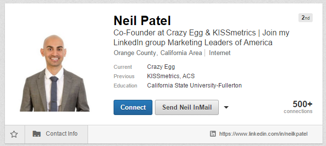 Neil Patel LinkedIn Profile